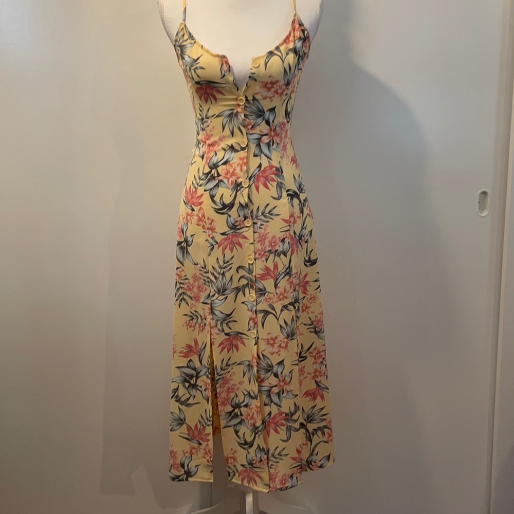 Women’s Divided MIDI Button Down Slit Dress 2
